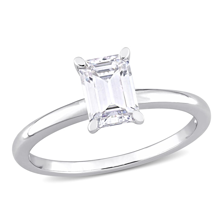 1 CT DEW Octagon Created Moissanite Solitaire Engagement Ring in
Sterling Silver