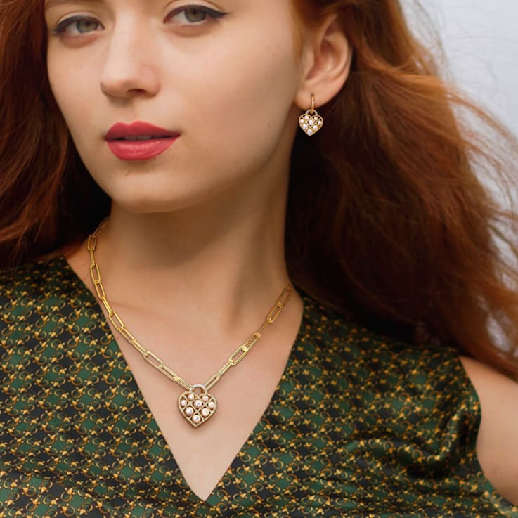 2.5-5MM Freshwater Cultured Pearl & Diamond Earrings & Necklace
Set in Yellow Plated Sterling Silver
