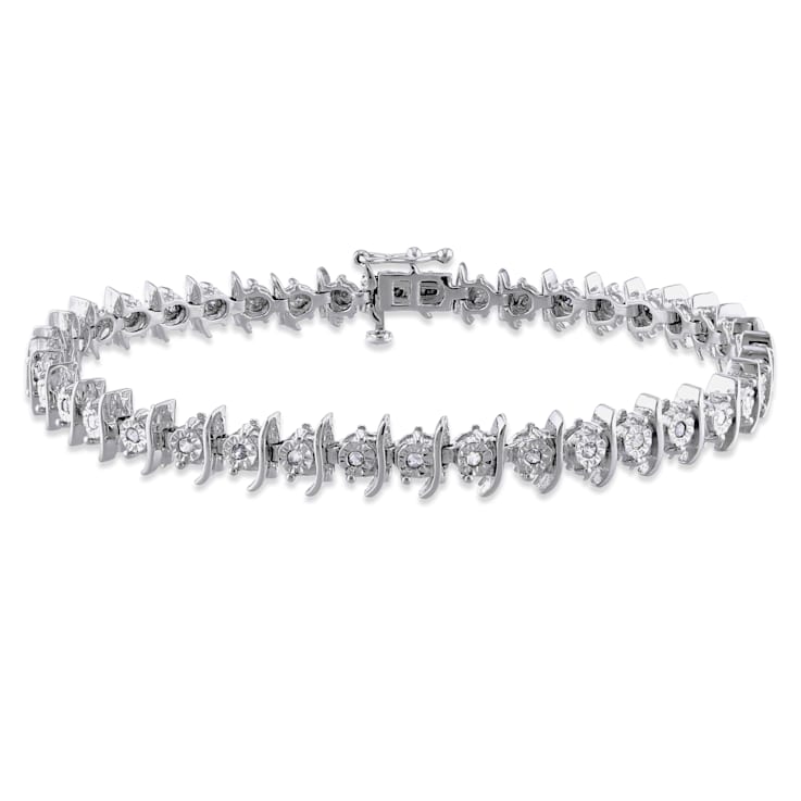 1/2 CT TW Diamond Tennis Bracelet in Sterling Silver