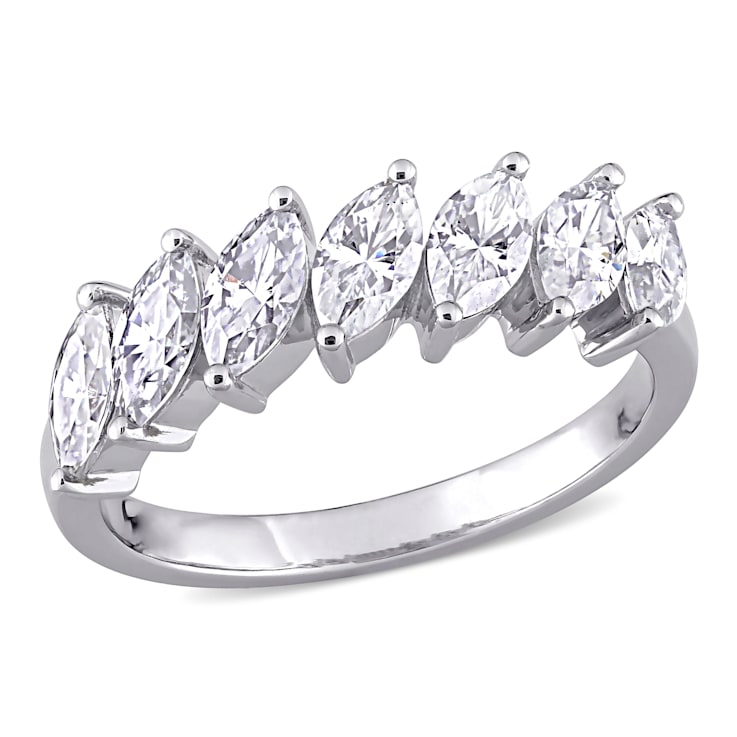 1-3/4 CT DEW Created Moissanite Semi Eternity Ring in 10K White Gold