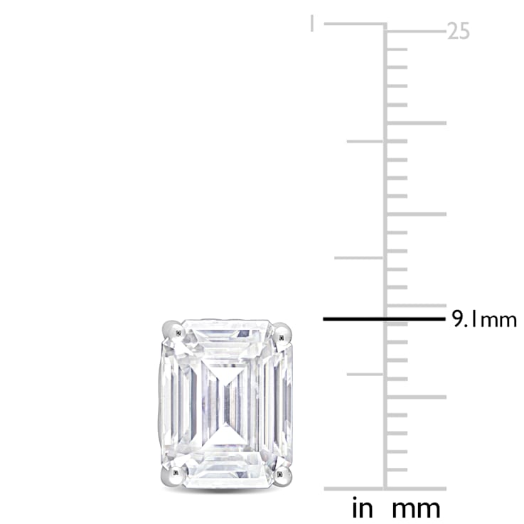 4 4/5 CT DEW Created Moissanite Stud Earrings with Heart Detail in
Sterling Silver