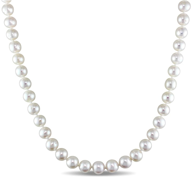 8 - 9 MM Cultured Freshwater Pearl Strand with Sterling Silver Ball Clasp