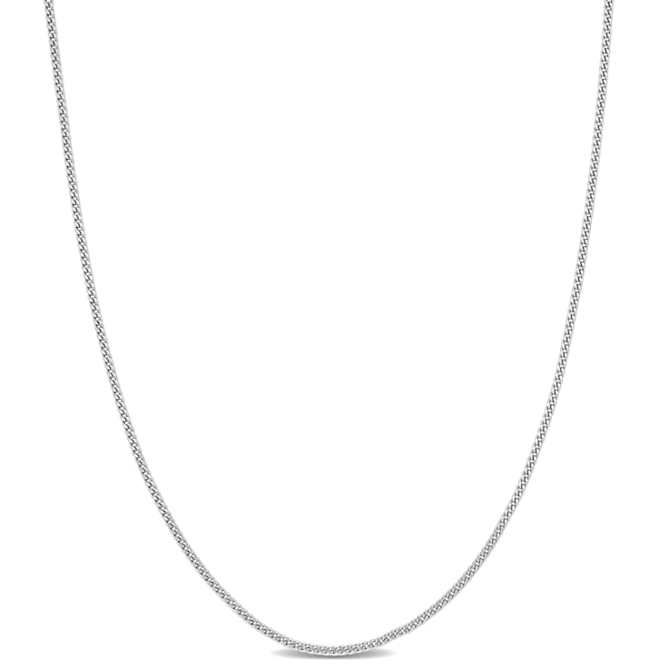 Curb Link Chain Necklace in Platinum, 18 in
