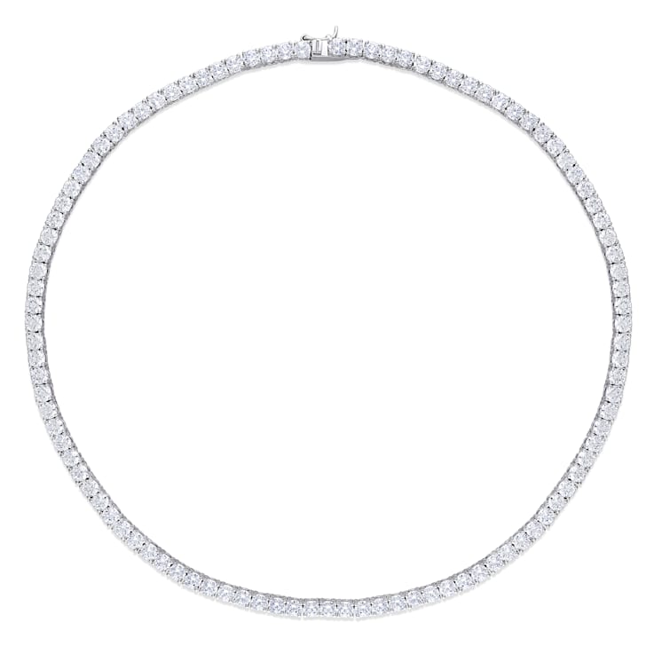 46 1/3 CT TGW Cubic Zirconia Tennis Necklace in Sterling Silver