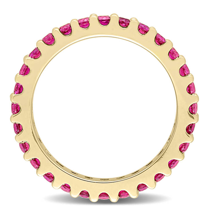 1 1/2 CT TGW Created Ruby Eternity Ring in 10K Yellow Gold