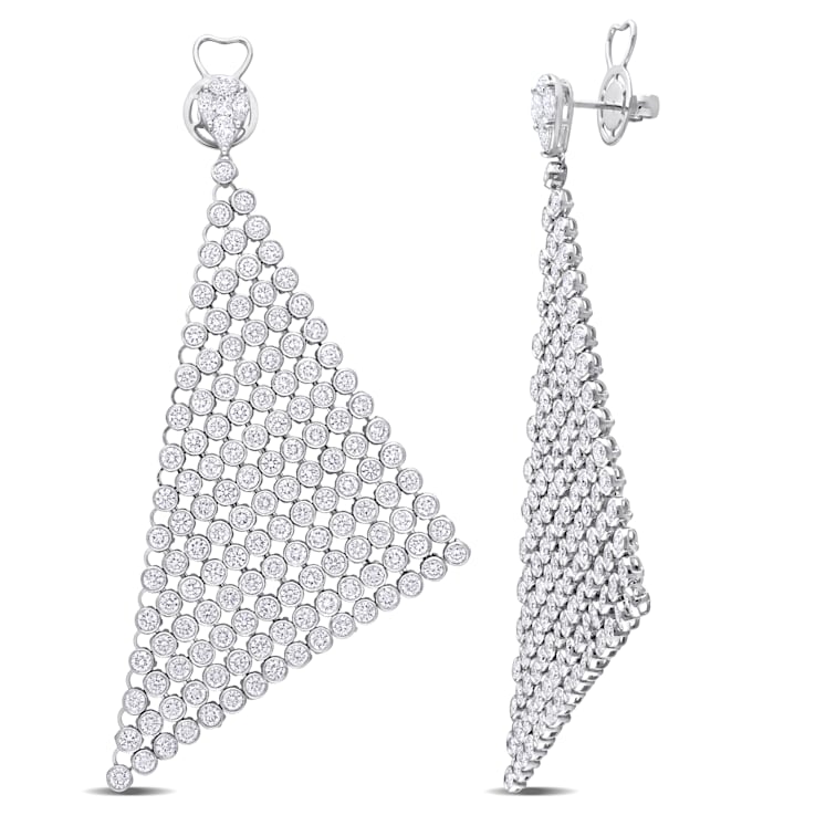 13 5/8 CT TW Multi-Shape Diamond Dangle Earrings in 14K White Gold