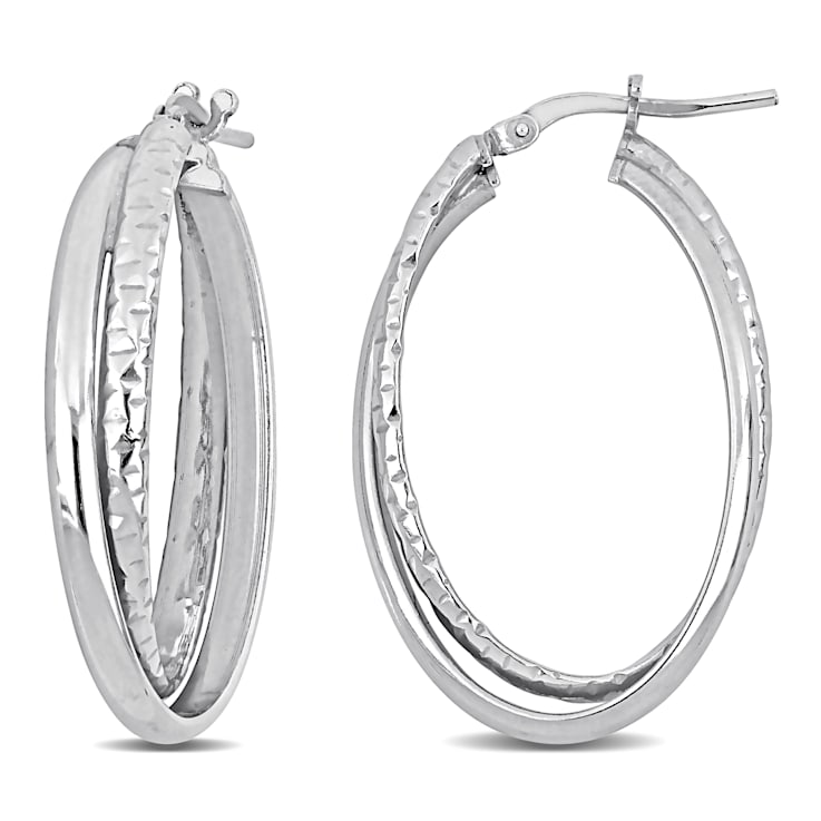 35MM Entwined Hoop Earrings in Sterling Silver