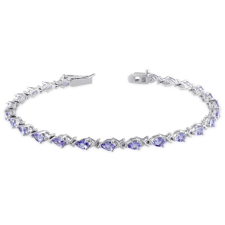 4 1/3 CT TGW Tanzanite X-Link Bracelet in Sterling Silver