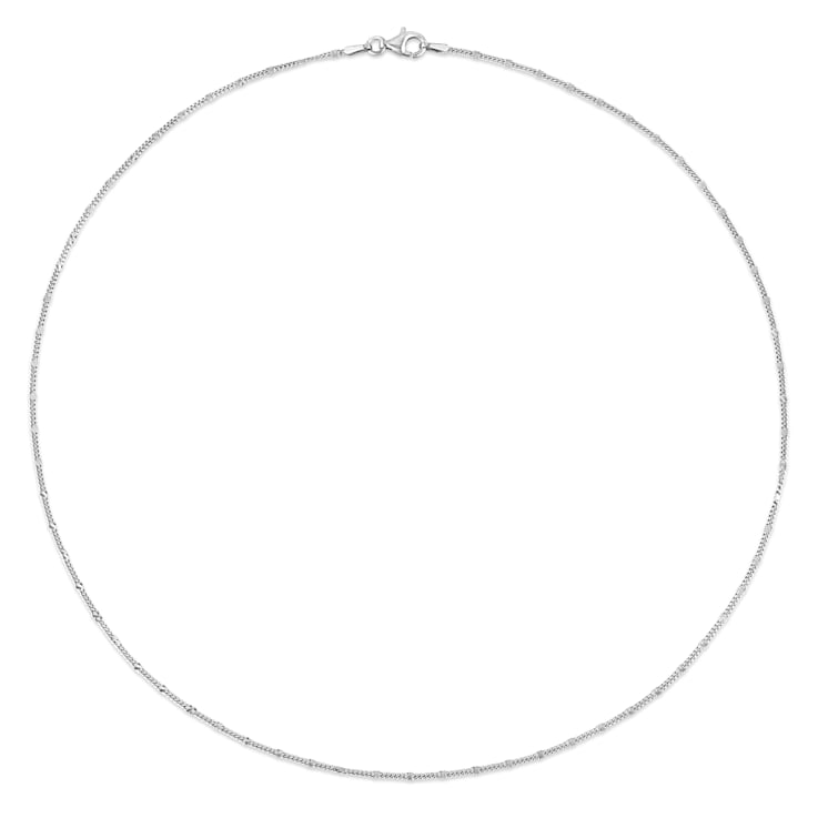 Fancy Curb Link Necklace in Sterling Silver