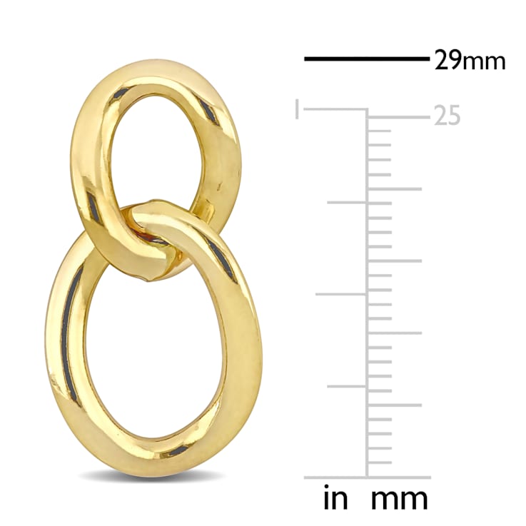 Open Oval Double Link Earrings in 10k Yellow Gold
