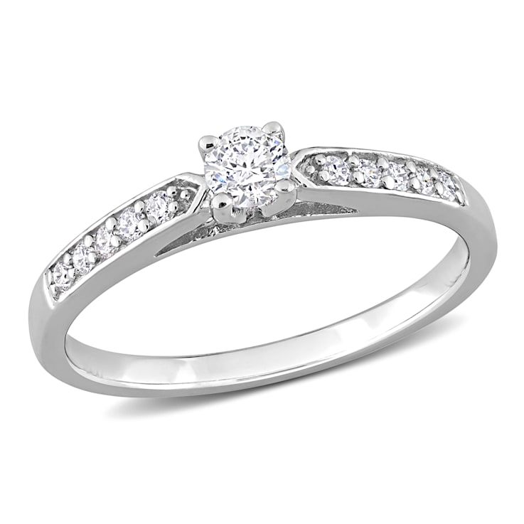1/3 CT TW Diamond Engagement Ring in Sterling Silver - 1D3N2A