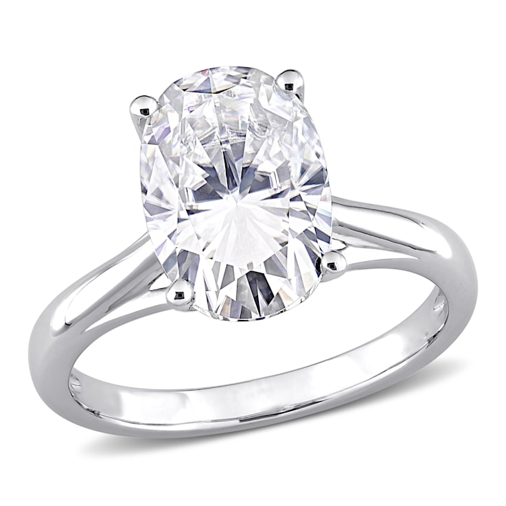 4-1/2 CT DEW Created Moissanite Solitaire Engagement Ring in 10K White Gold
