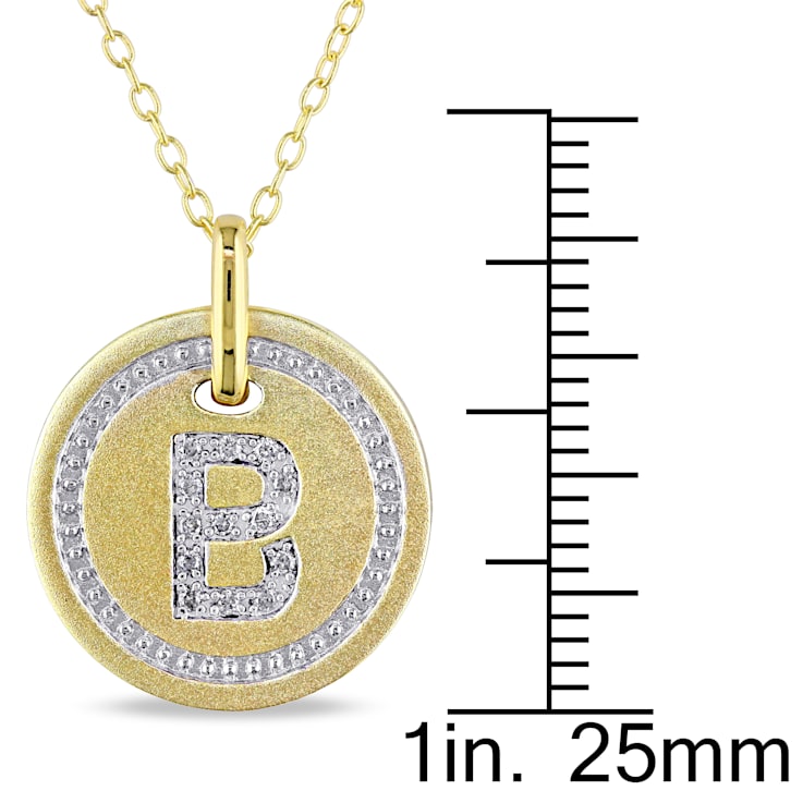 Initials 18ct Yellow Gold Diamond B Necklace