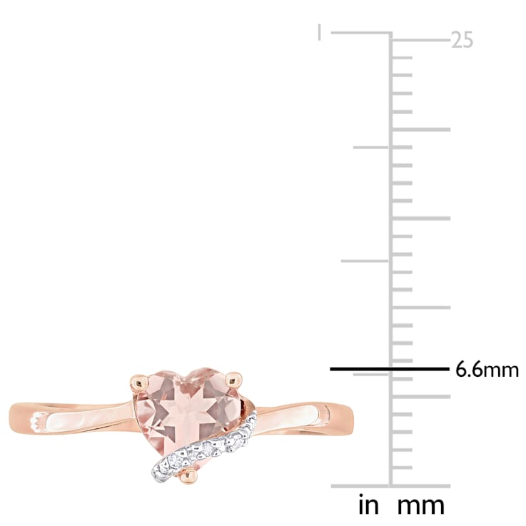 5/8 CT TGW Morganite and Diamond Accent Heart Wrap Ring in Rose Plated
Sterling Silver