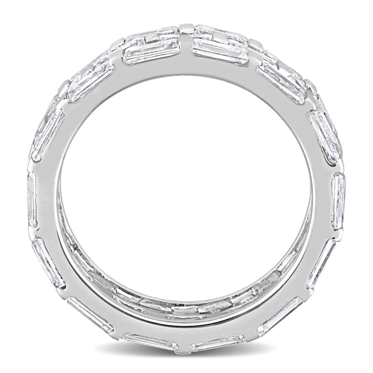 4 5/8 CT DEW Created Moissanite Triple Band Ring in Sterling Silver