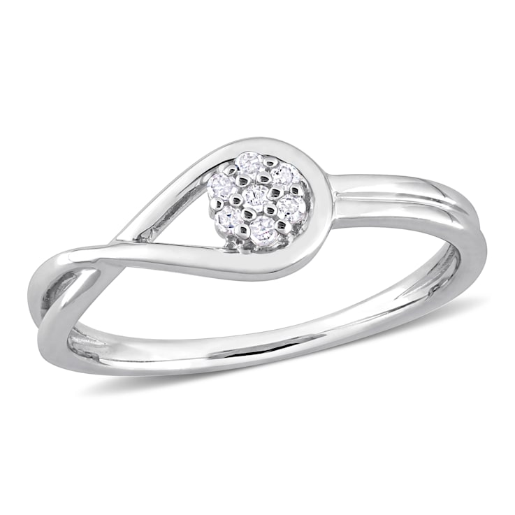 Diamond Accent Infinity Promise Ring in Sterling Silver