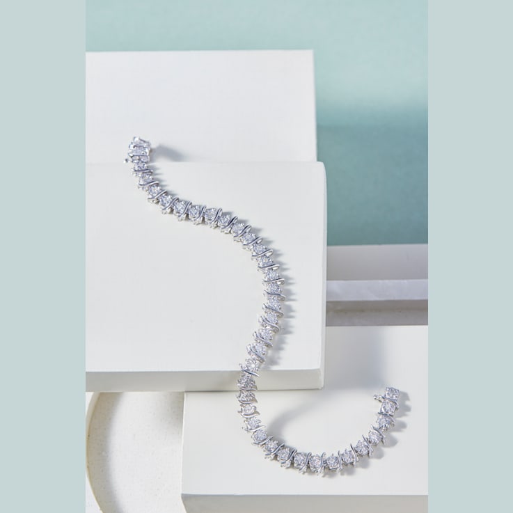 1/2 CT TW Diamond Tennis Bracelet in Sterling Silver