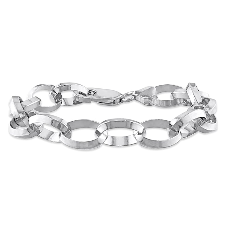 10.5MM Rolo Chain Bracelet in Sterling Silver
