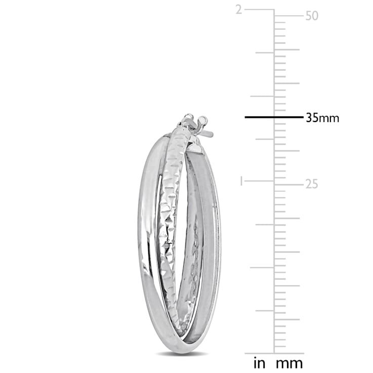 35MM Entwined Hoop Earrings in Sterling Silver