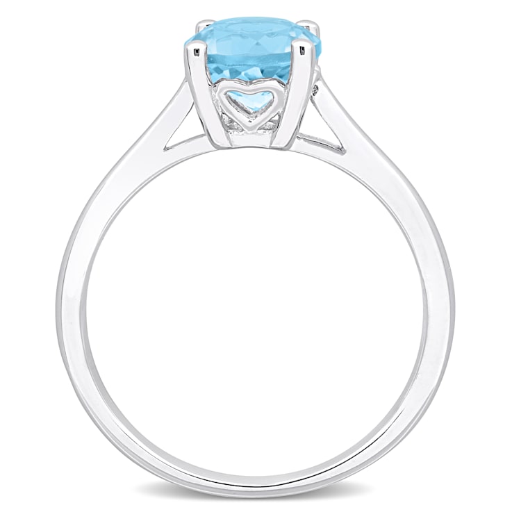 1 3/5 CTW Sky Blue Topaz Solitaire Ring in Sterling Silver