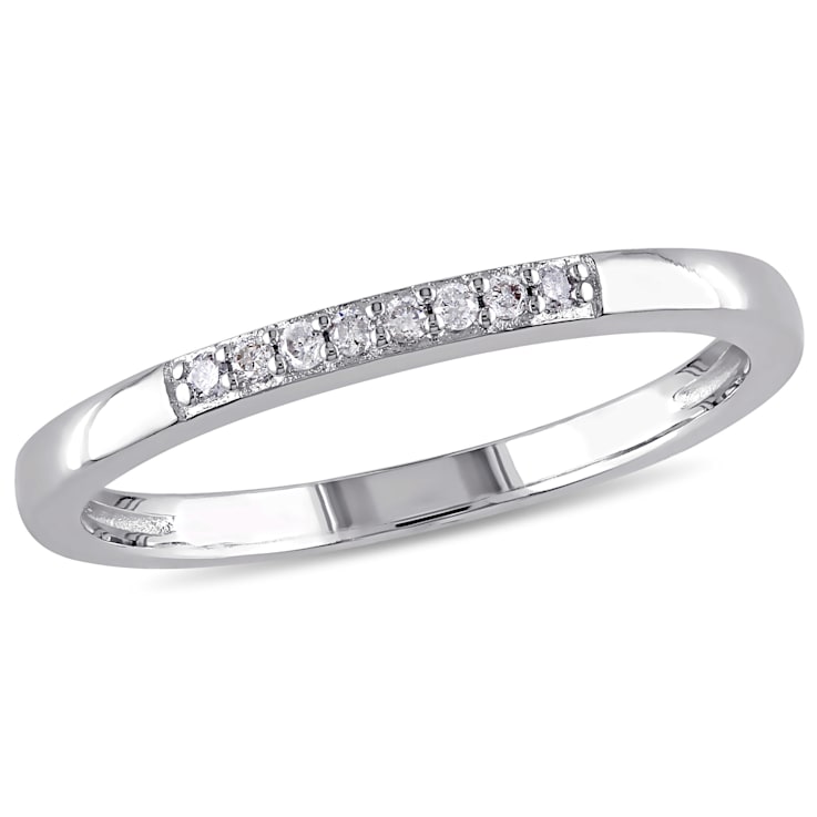 0.06 CT TW Diamond Wedding Band in Sterling Silver