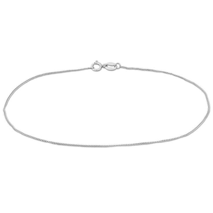 Curb Link Chain Bracelet in Platinum, 7 in