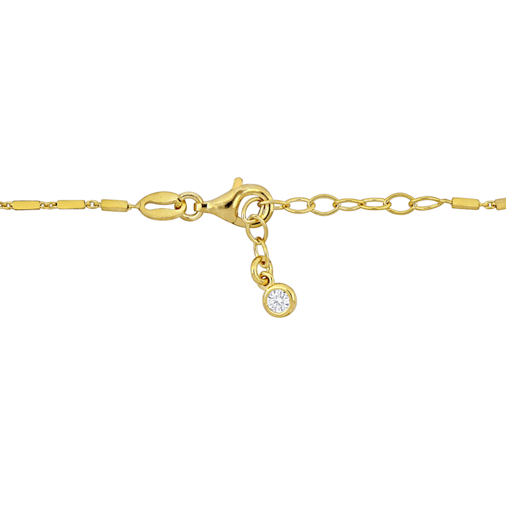1/5 CT TGW Cubic Zirconia Infinity and Heart Charm Bracelet in Yellow
Plated Sterling Silver