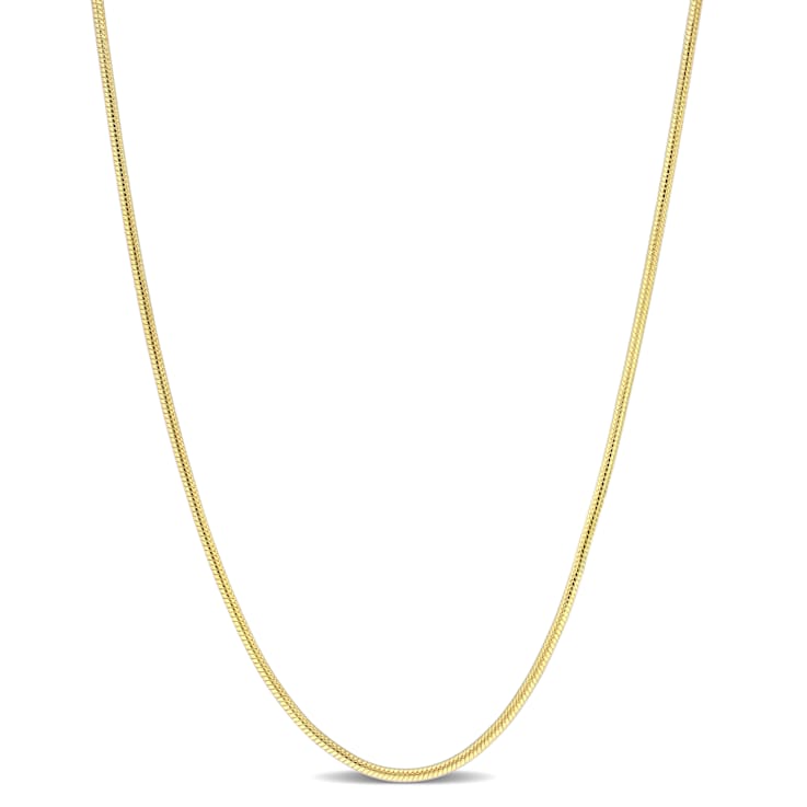 1.2MM Snake Chain Necklace in Yellow Plated Sterling Silver