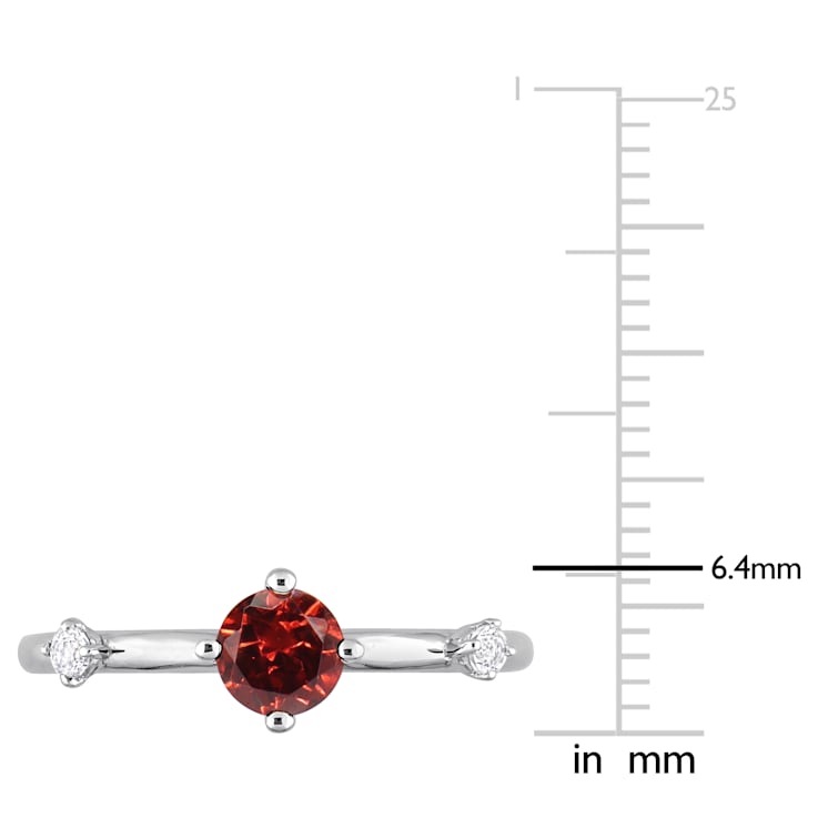 3/4 CTW Garnet and White Topaz Ring in Sterling Silver