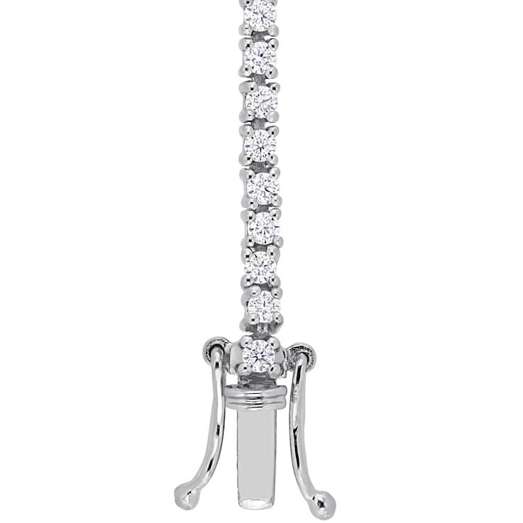 2 CT TGW Created Moissanite Station Bracelet in Sterling Silver