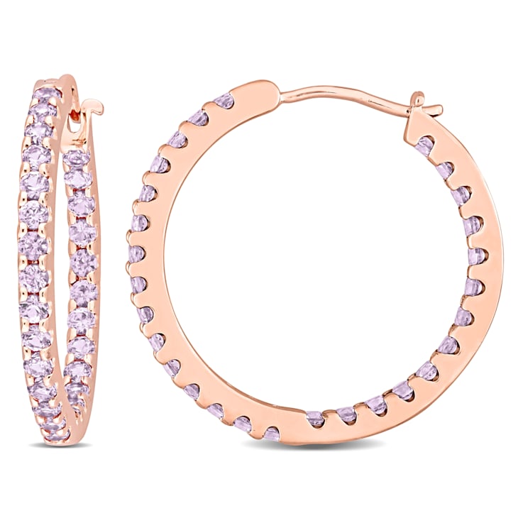 2 4/5 CT TGW Simulated Alexandrite Inside Outside Hoop Earrings in 10K
Rose Gold