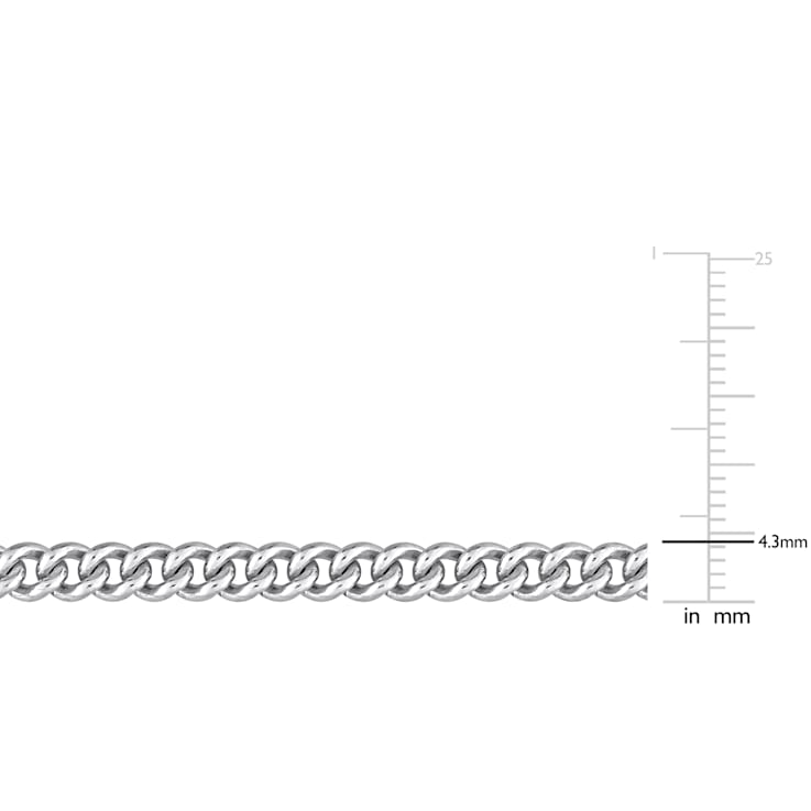 4.4MM Curb Link Chain Necklace in Sterling Silver - 176Y2A