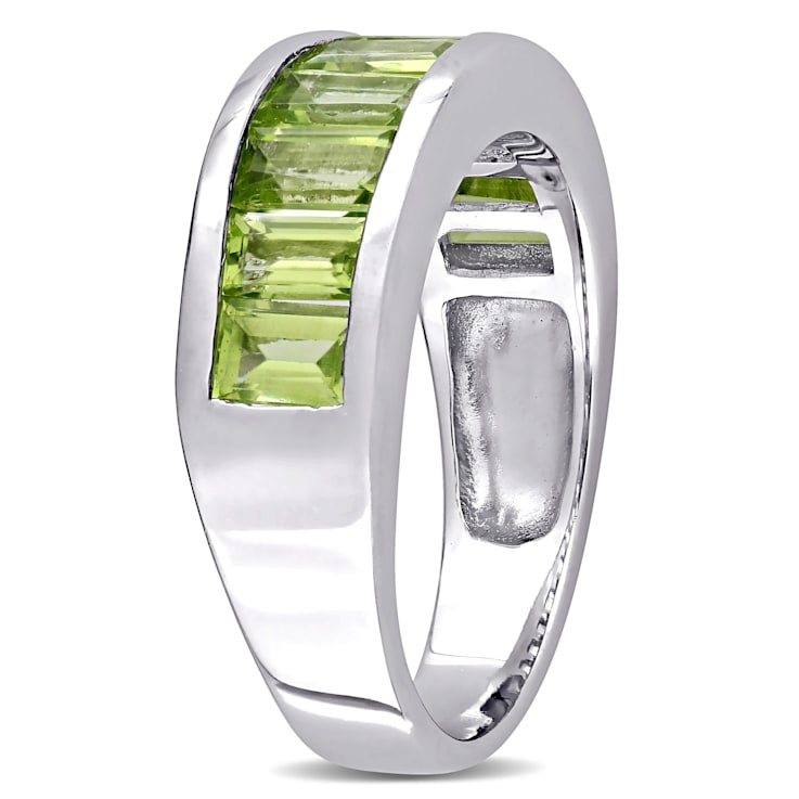 2 3/4 CTW Peridot Semi-Eternity Anniversary Band in Sterling Silver