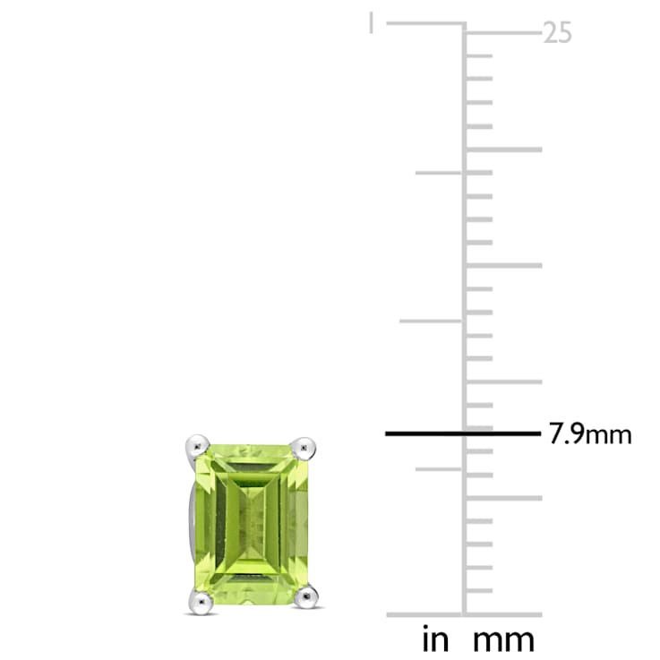 1 7/8 CT TGW Octagon Peridot Stud Earrings in Sterling Silver