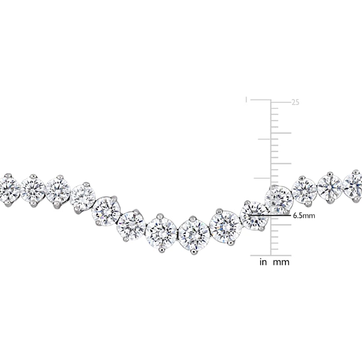 25 CT TGW Cubic Zirconia Tennis Necklace in Sterling Silver
