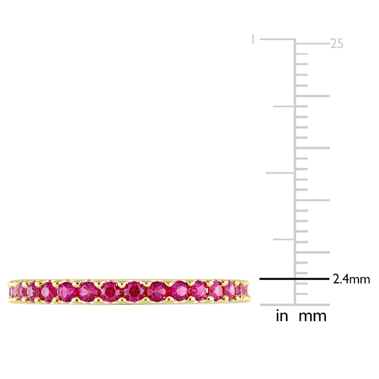 1 5/8 CT TGW Created Ruby Eternity Ring in 10K Yellow Gold