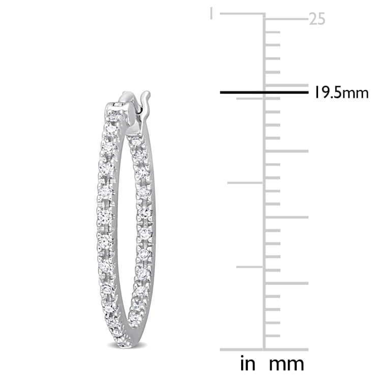 1/4 CT TW Diamond Inside Outside Hoop Earrings in Sterling Silver