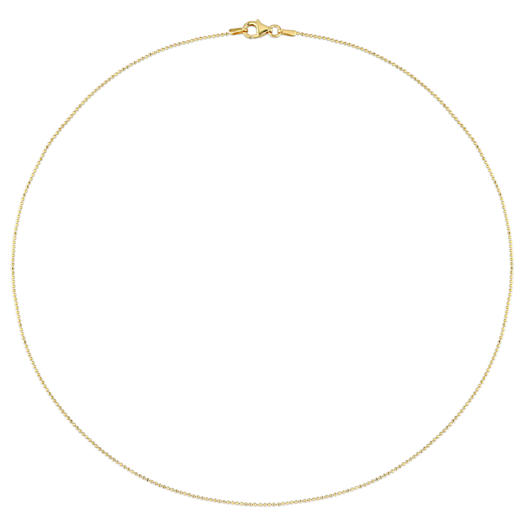1MM Ball Chain Necklace in Yellow Plated Sterling Silver