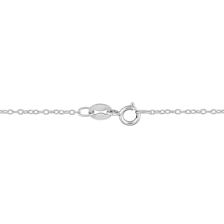 3/4 CT TGW Heart Aquamarine and Diamond Accent Bow Necklace in Sterling Silver