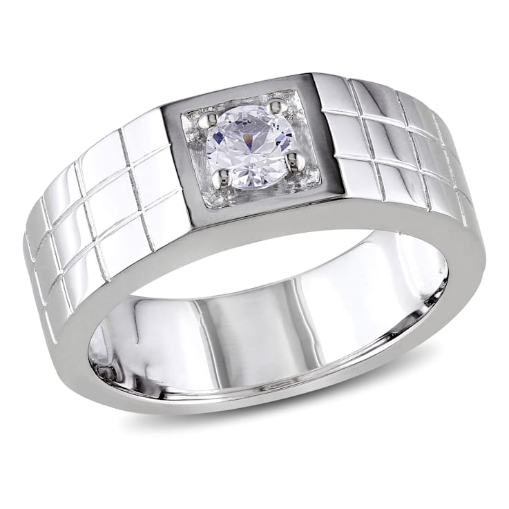 Mens white sapphire ring cheap