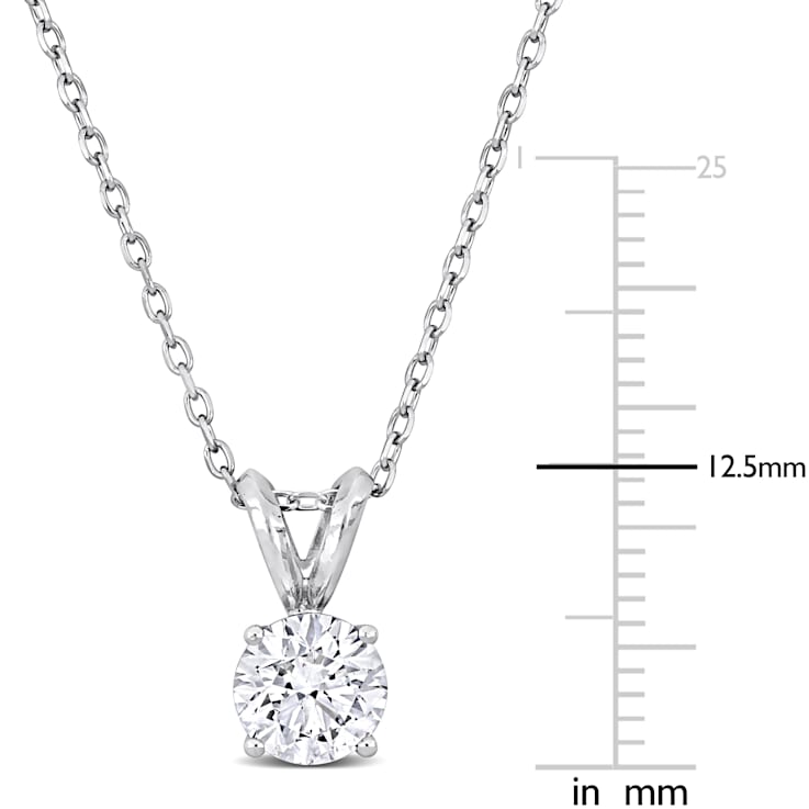 1.0ctw Lab-Grown Diamond Solitaire Pendant with Chain in Platinum (IGI Certified)