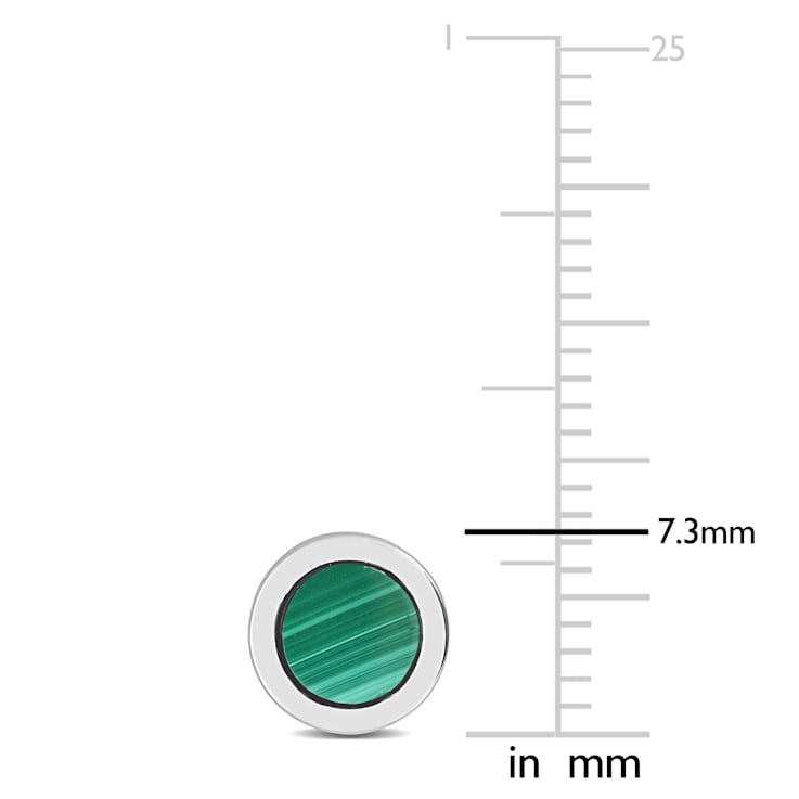 5/8 CT TGW Malachite Stud Earrings in Sterling Silver