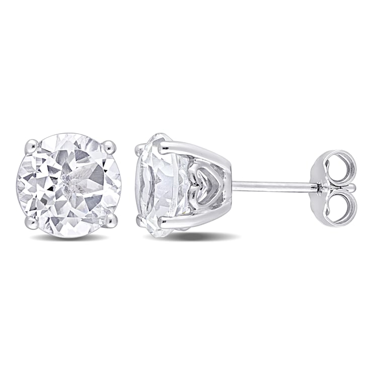 ★SENTIMENTS★ NO.431 [SILVER] EARRING 4 3/4 CT TGW White Topaz Stud Earrings in Sterling Silver