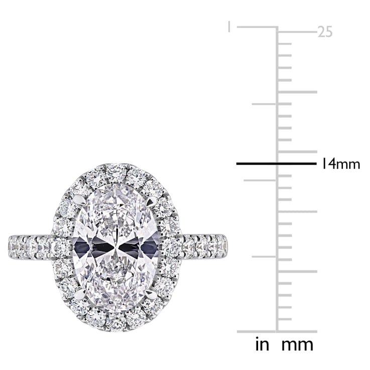 3 7/8 CT TW Lab-Grown Diamond Halo Ring in 14K White Gold