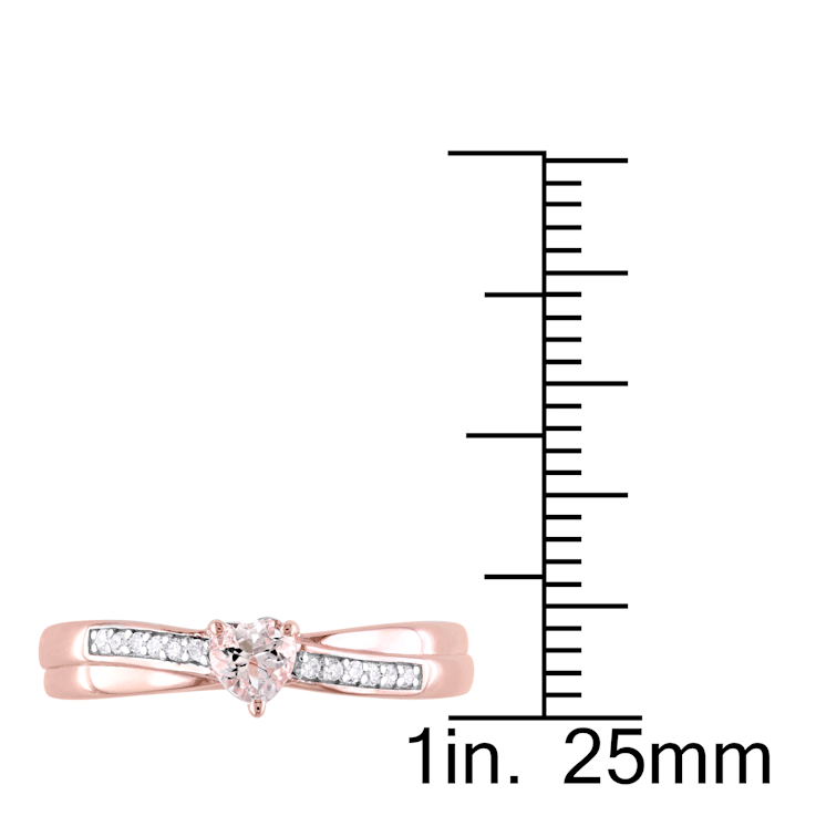 1/4 CT TGW Morganite and Diamond Accent Heart Ring in 18K Rose Gold Over
Sterling Silver