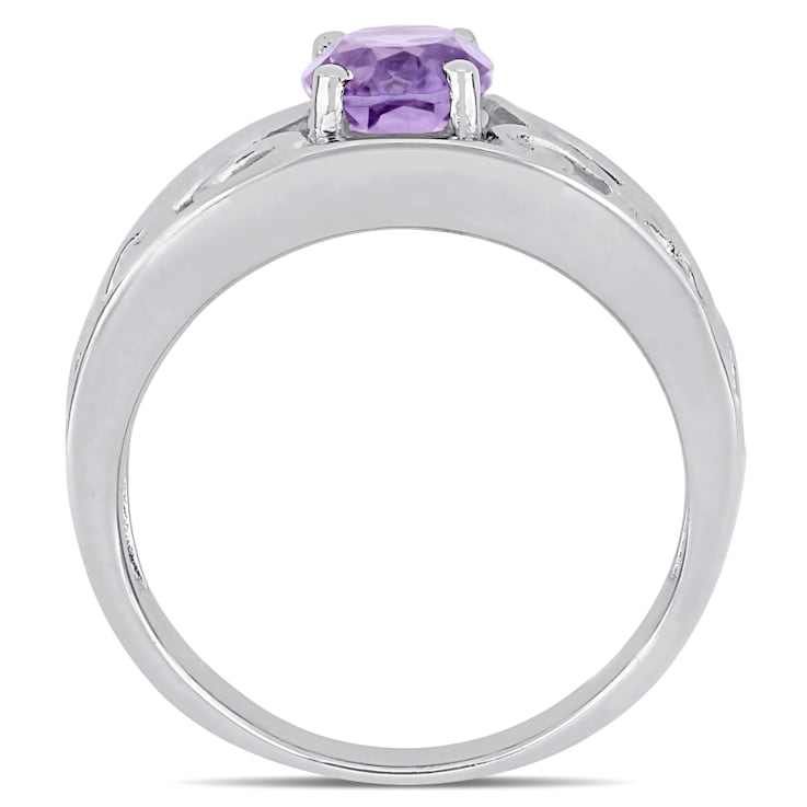 1 CT TGW Amethyst Filigree Ring in Sterling Silver