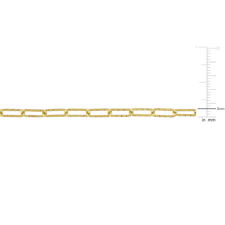 Fancy Paperclip Chain Necklace in Yellow Plated Sterling Silver
