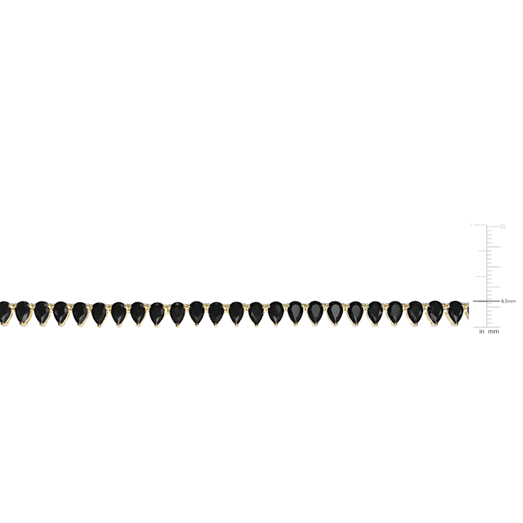 50 1/2 CT TGW Created Black Spinel Tennis Necklace in Yellow Plated
Sterling Silver