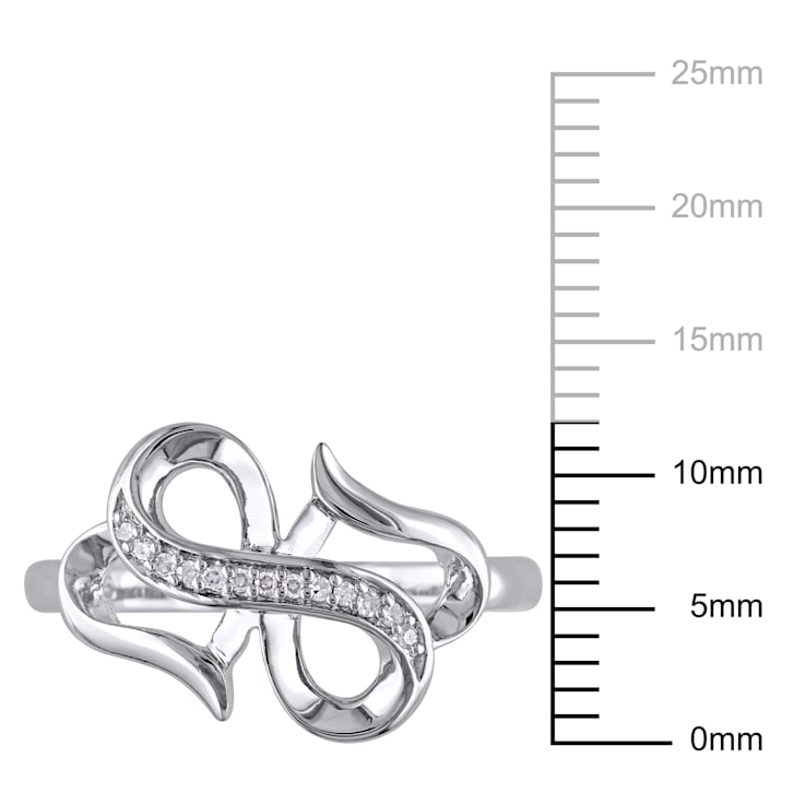 Diamond Infinity Heart Ring in Sterling Silver