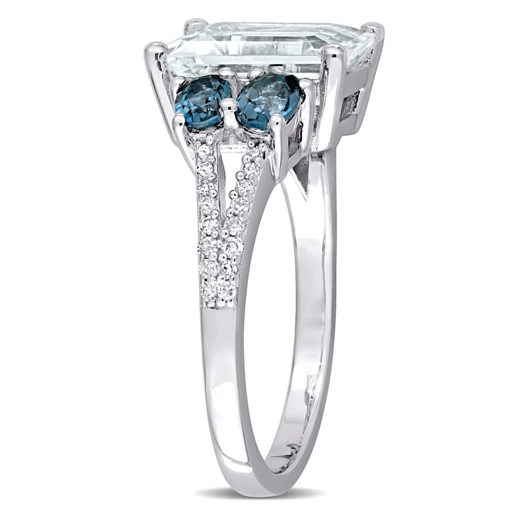 4 CT TGW Ice Aquamarine, London Blue Topaz and 1/10 CT TW